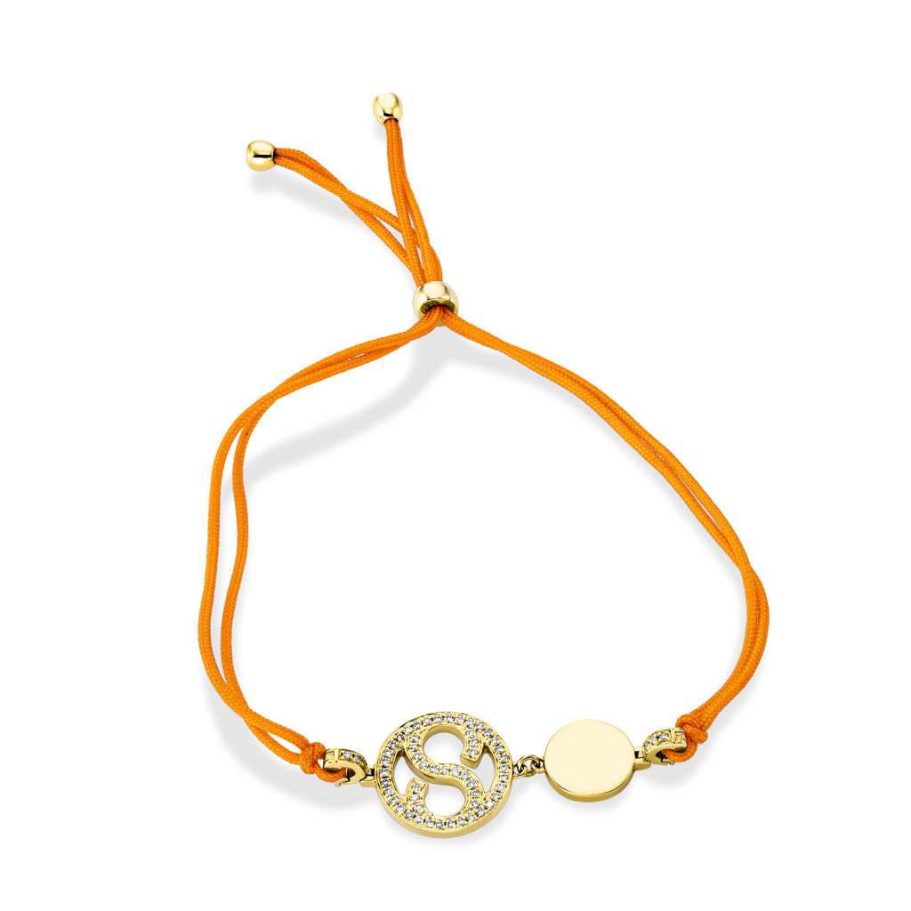 Brogle Selection Icons textile bracelet with diamond pendant Brogle Selection Icons textile bracelet with diamond pendant