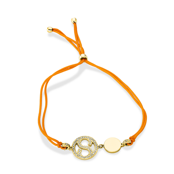 Brogle Selection Icons textile bracelet with diamond pendant Brogle Selection Icons textile bracelet with diamond pendant