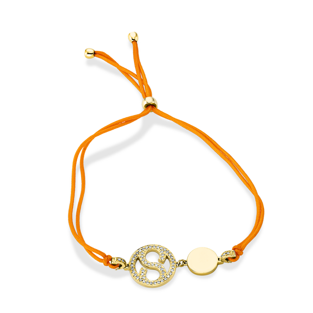 Brogle Selection Icons textile bracelet with diamond pendant Brogle Selection Icons textile bracelet with diamond pendant