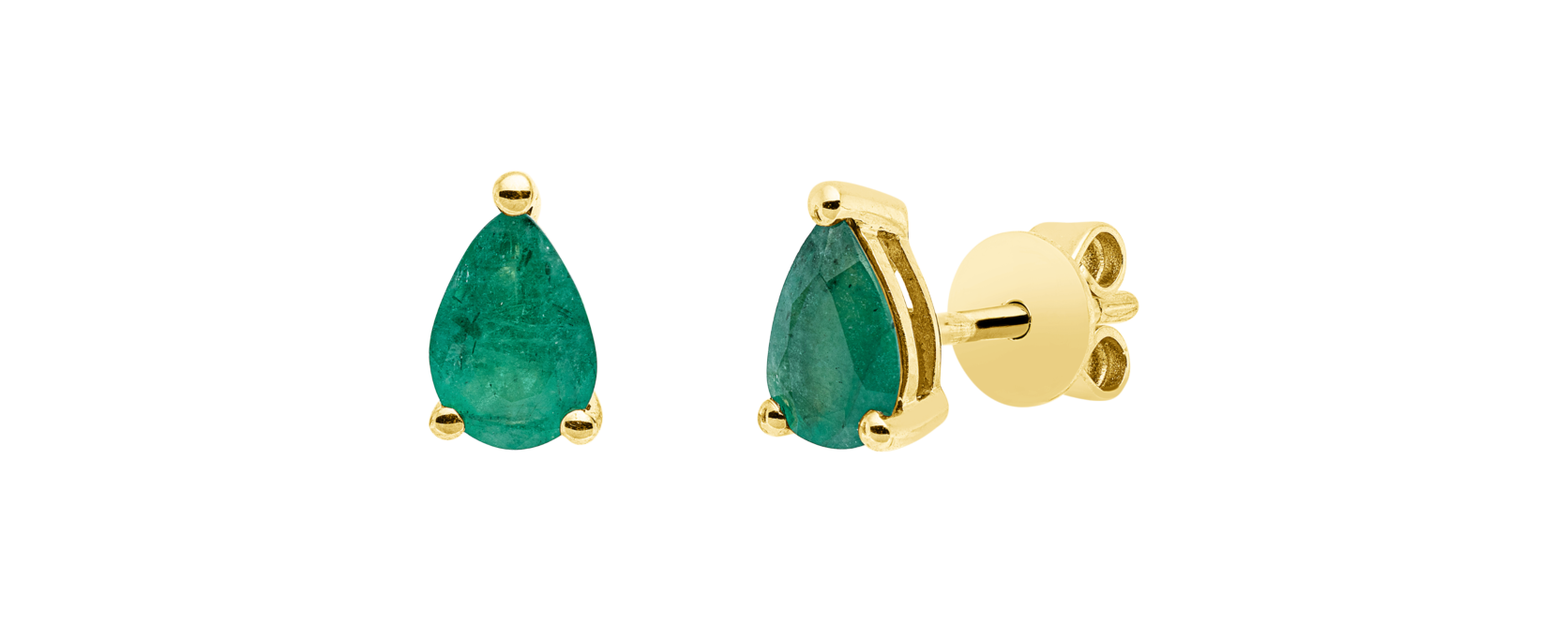 Brogle Classic emerald stud earrings