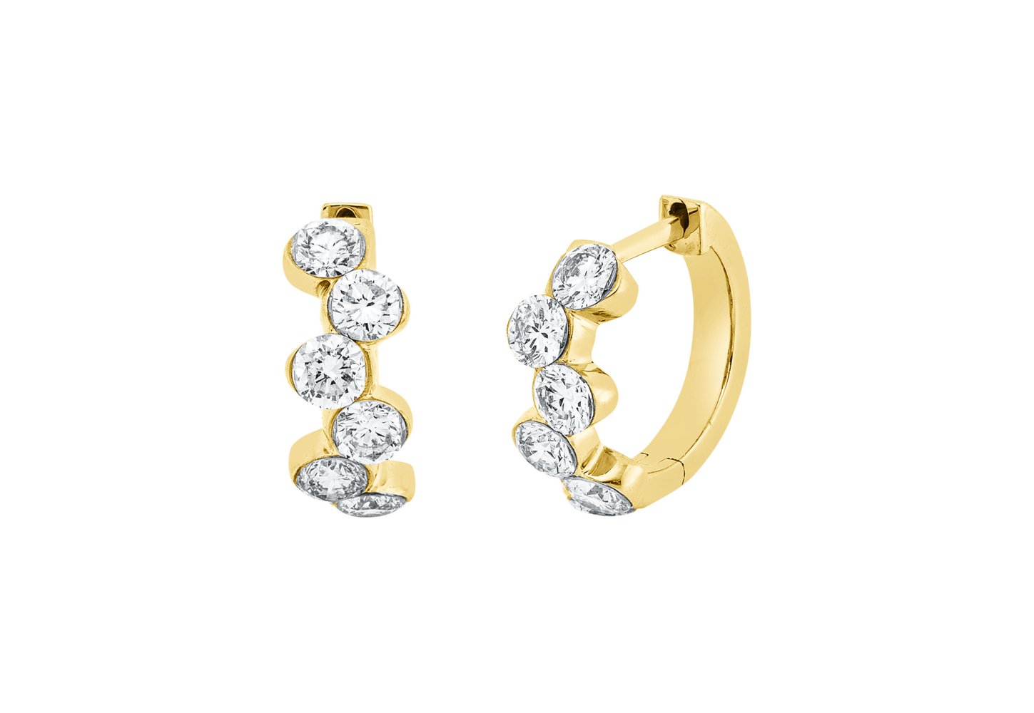 Brogle Classic diamond hoop earrings