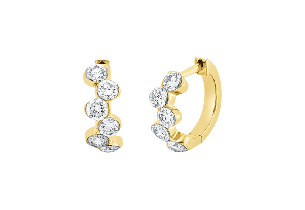 Brogle Classic diamond hoop earrings