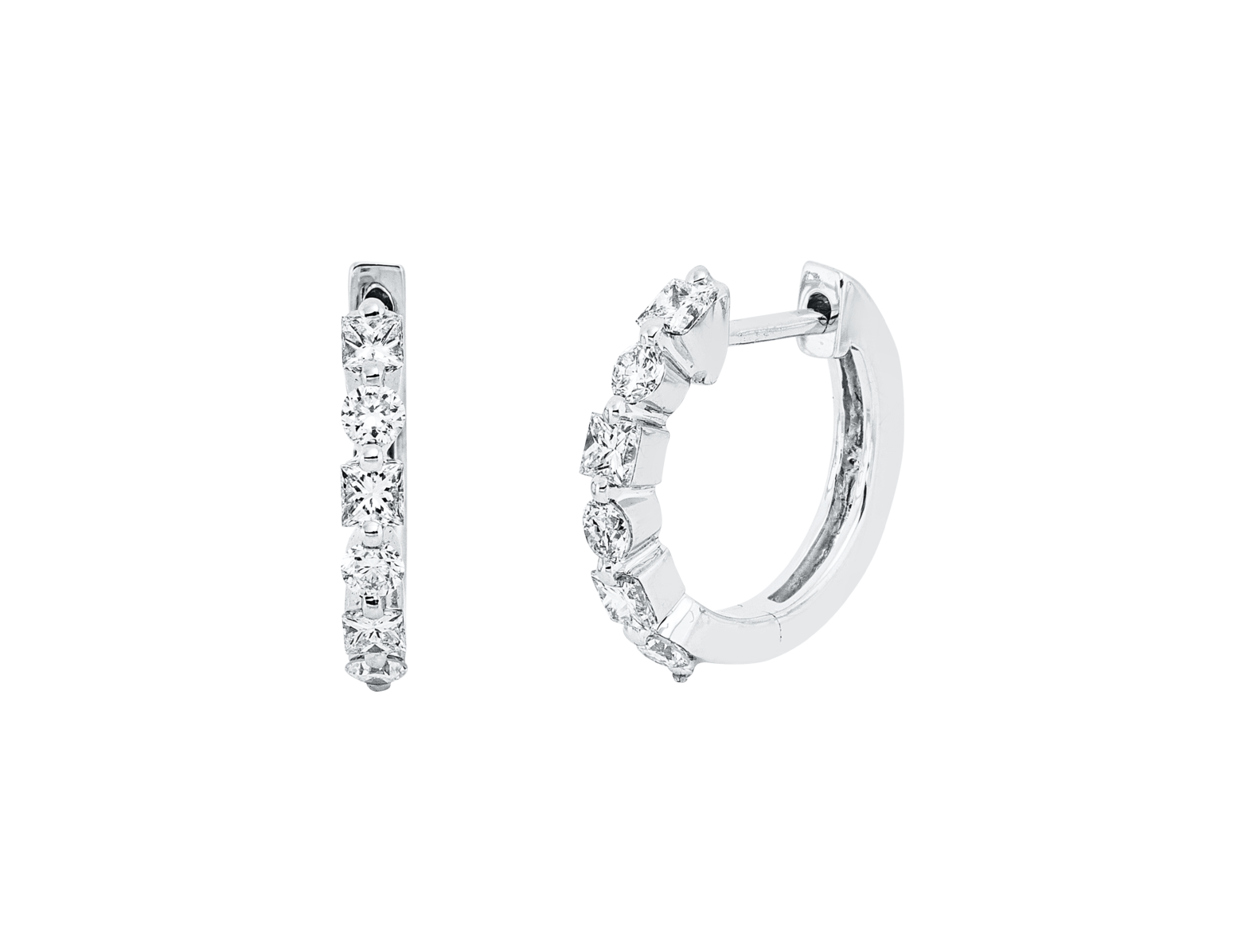 Brogle Classic diamond hoop earrings
