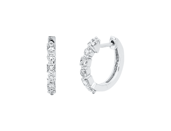 Brogle Classic diamond hoop earrings