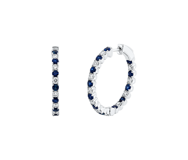 Brogle Selection sapphire hoop earrings