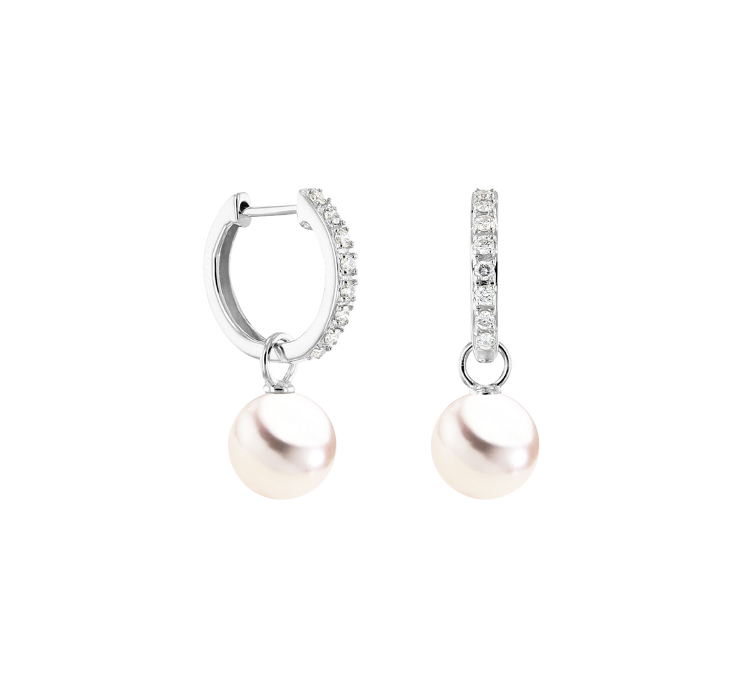 Brogle Classic Akoya pearl hoop earrings