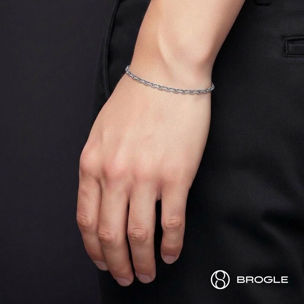 Brogle Classic anchor bracelet 4mm