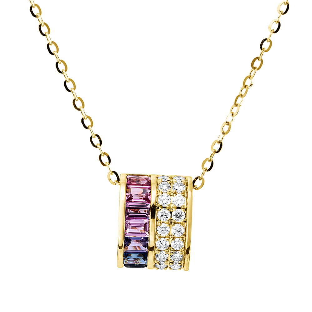 Brogle Classic Kette mit Saphiranhänger Rainbow