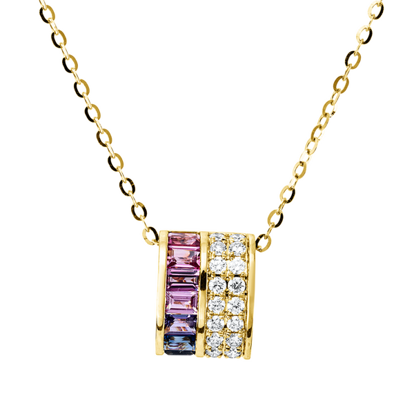 Brogle Classic Kette mit Saphiranhänger Rainbow