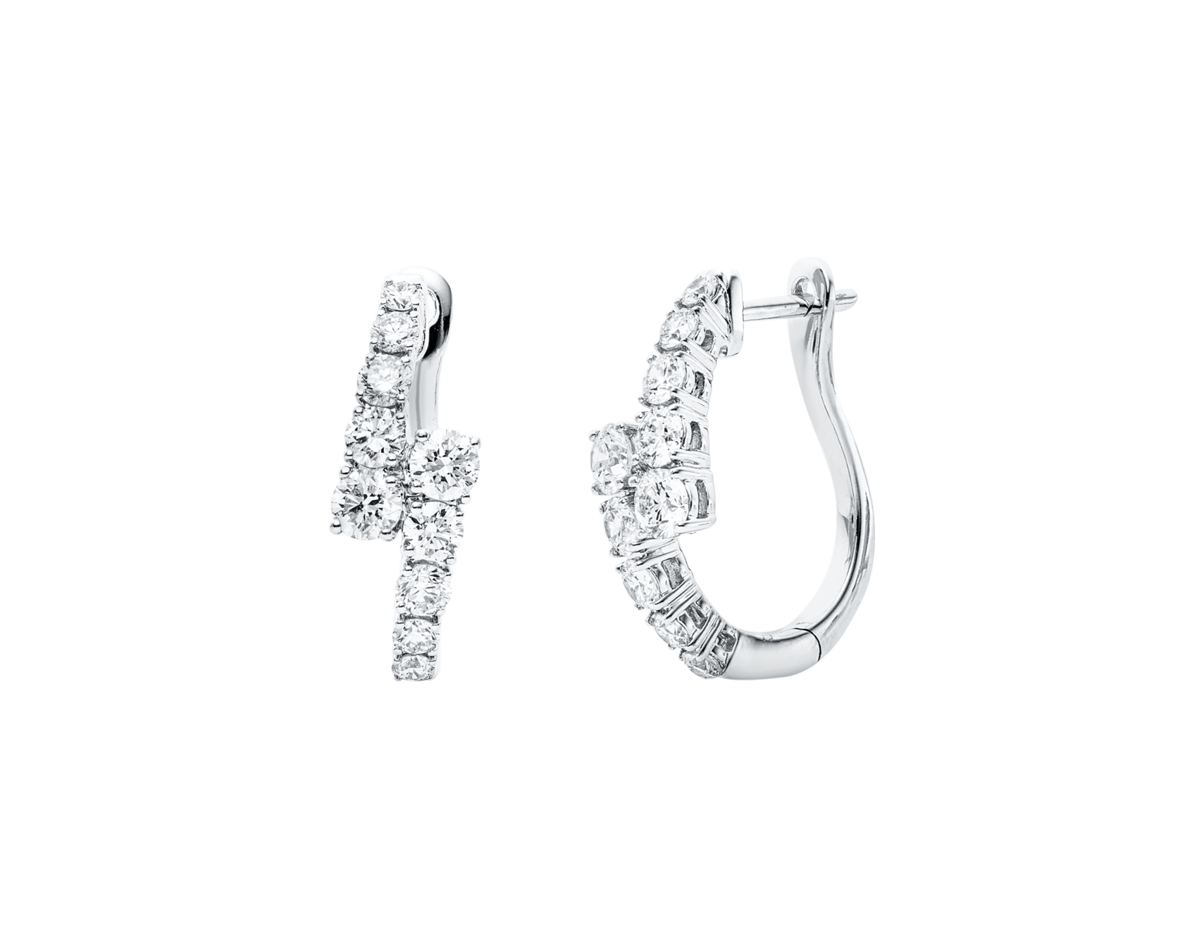 Brogle Classic diamond hoop earrings