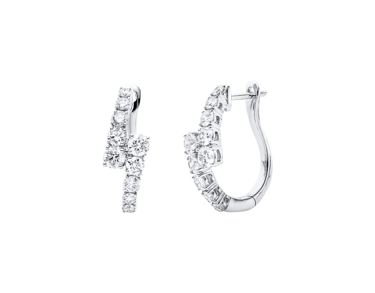 Brogle Classic diamond hoop earrings