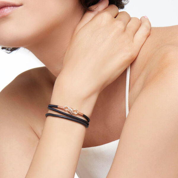 175859 DBB9008 KNOT0 LEN9R 100 Dodo nodo bracelet 9k rose gold black leather f64b0299b0b75faea