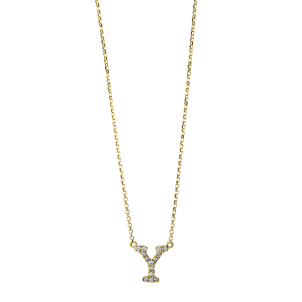 Brogle Classic Kette mit Diamantbuchstaben Y