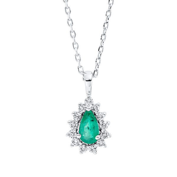 Brogle Classic gold chain with emerald pendant