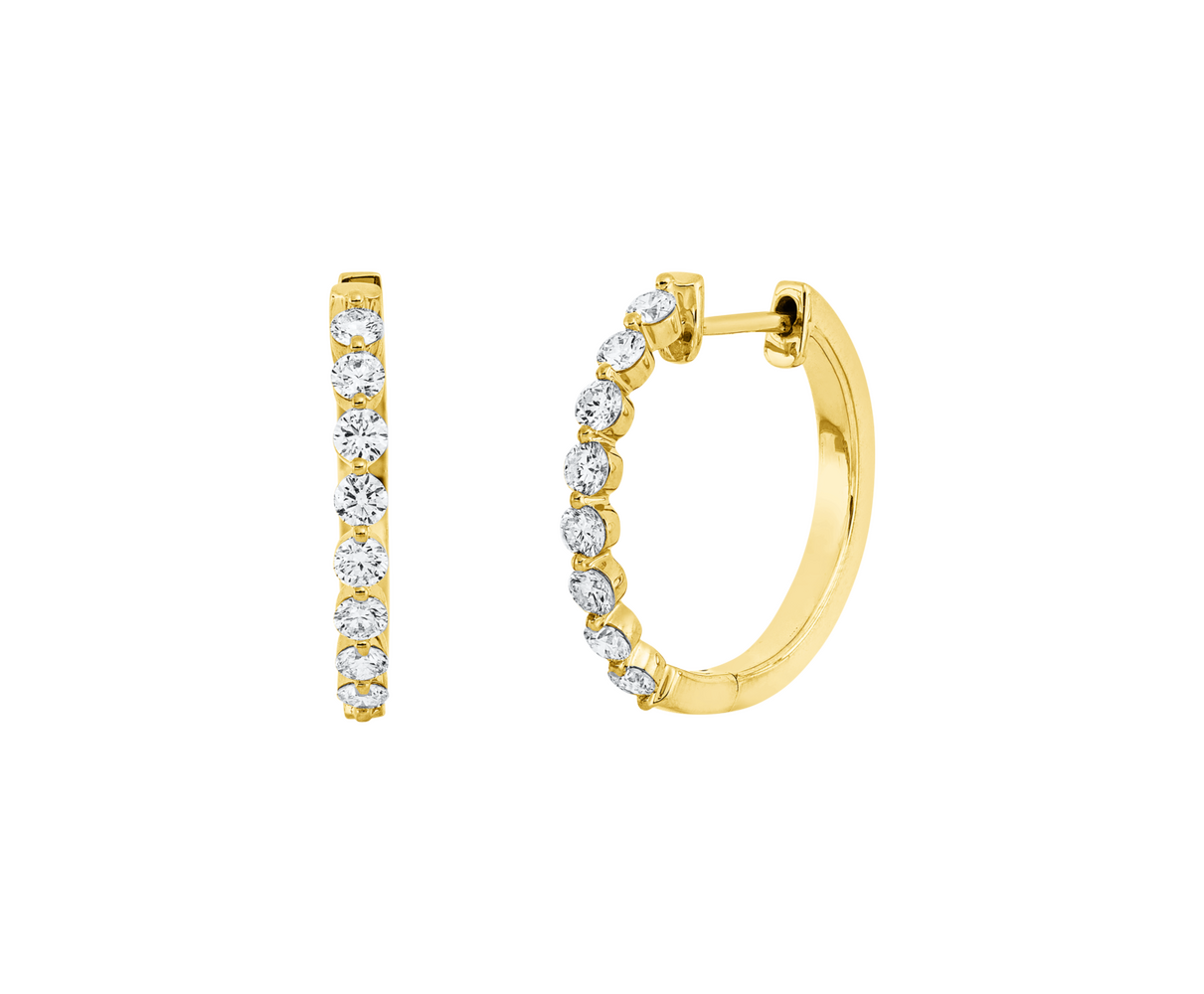 Brogle Classic diamond hoop earrings