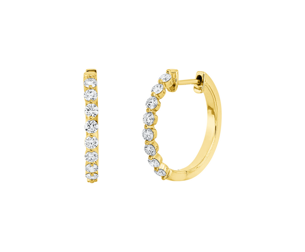 Brogle Classic diamond hoop earrings