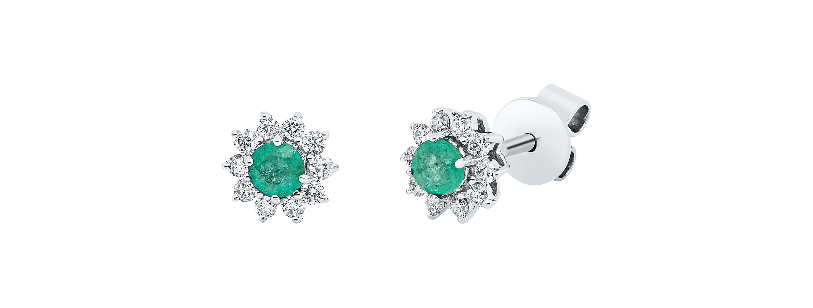 Brogle Classic emerald stud earrings