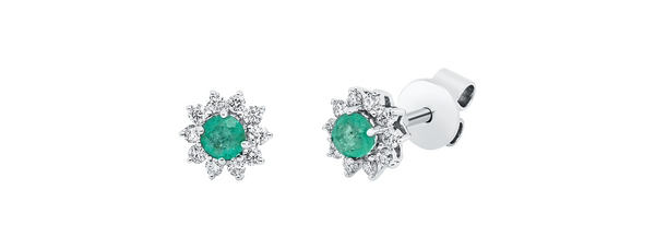 Brogle Classic emerald stud earrings