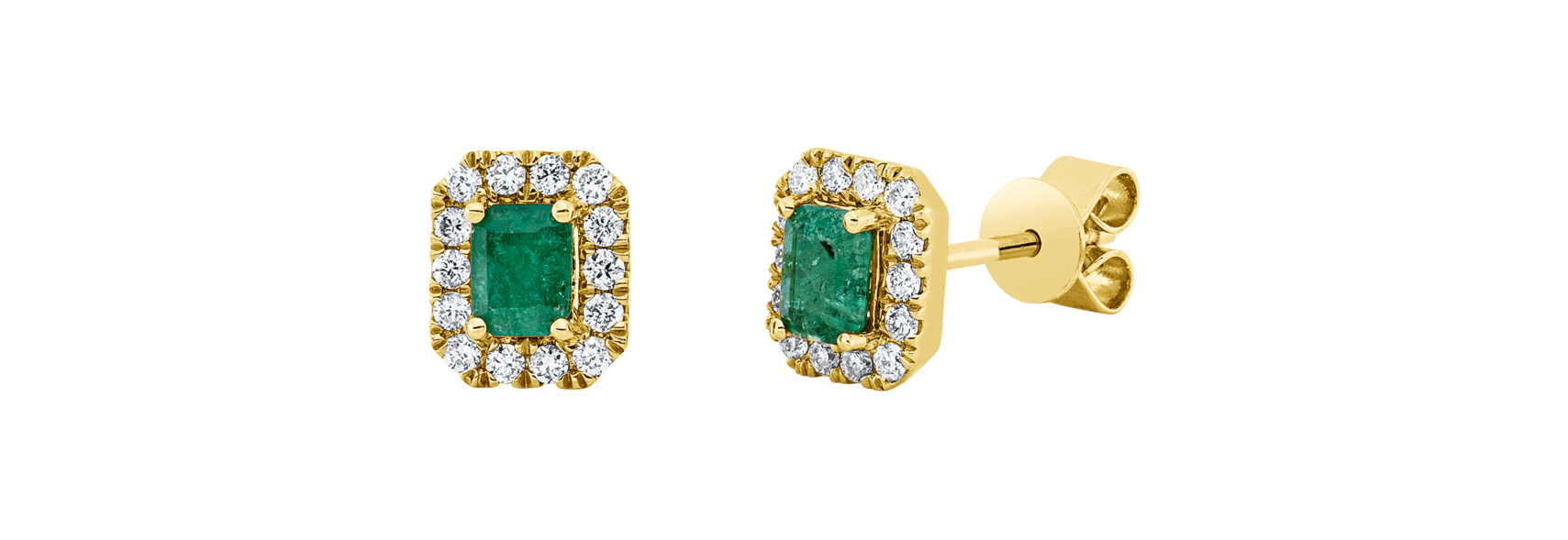 Brogle Classic emerald stud earrings