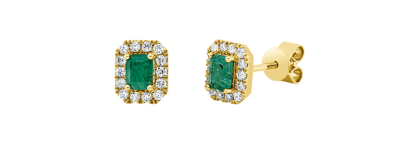 Brogle Classic emerald stud earrings