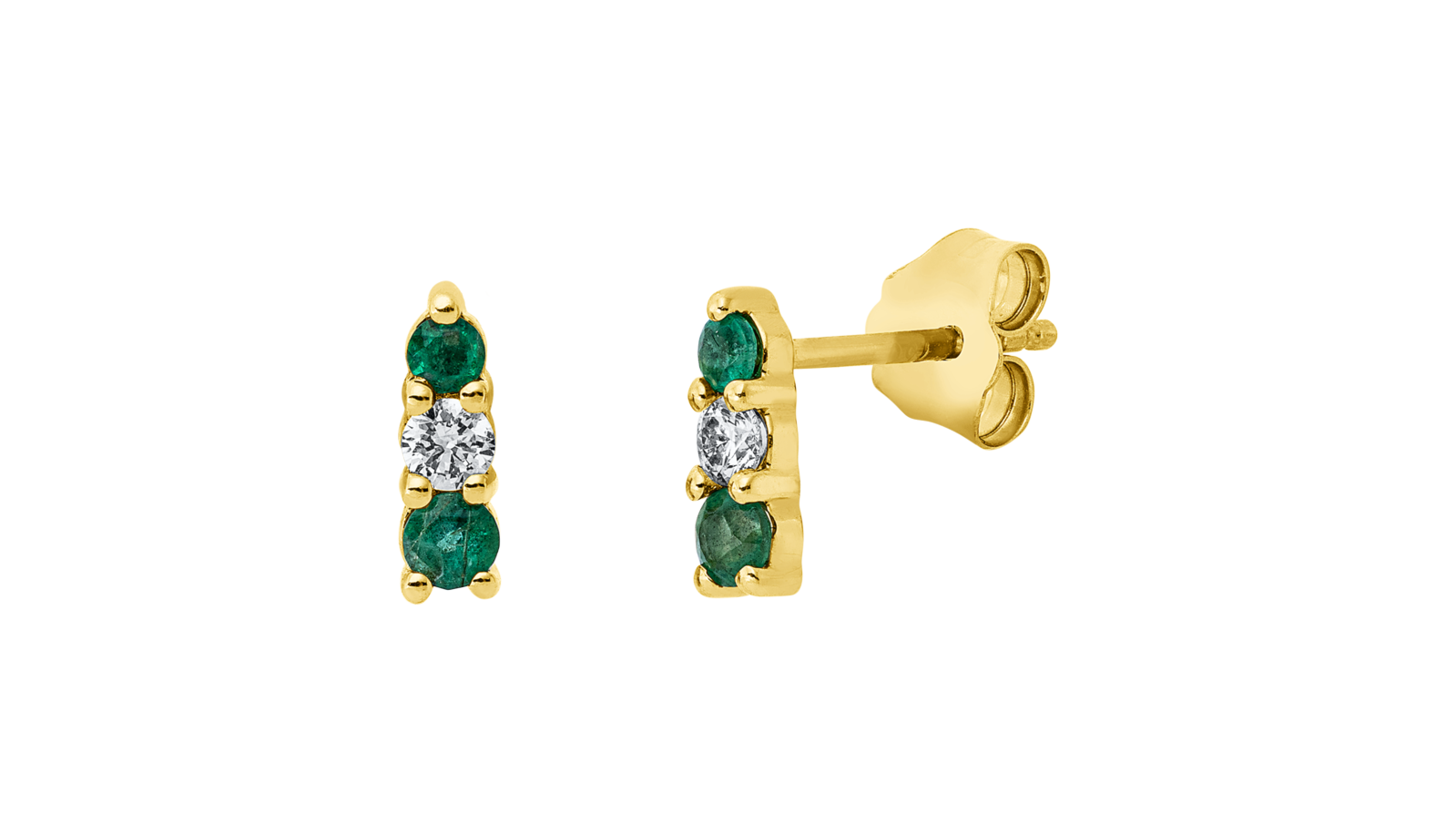Brogle Classic emerald stud earrings