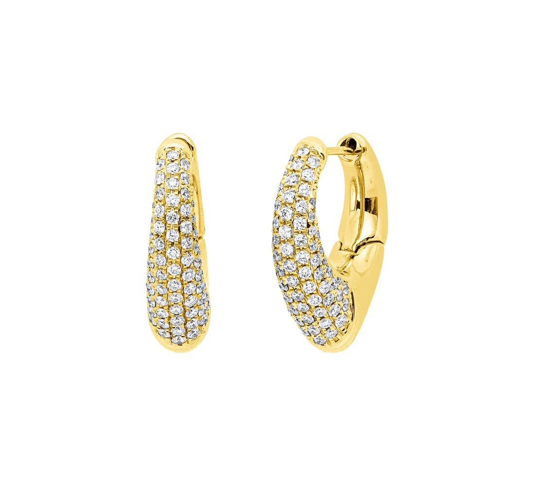 Brogle Classic diamond hoop earrings