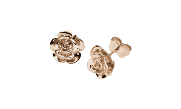 Brogle Classic rose stud earrings in gold Brogle Classic rose stud earrings in gold