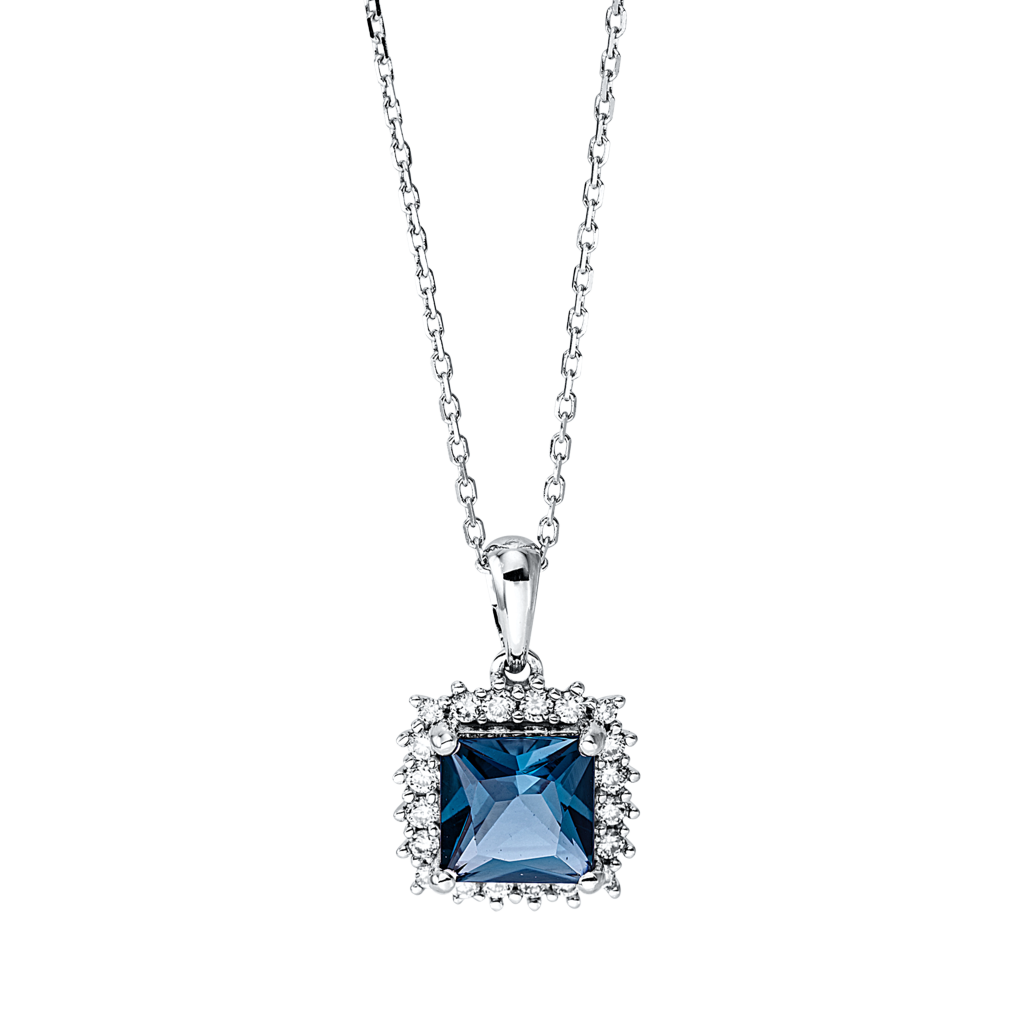 Brogle Classic necklace with London topaz pendant Brogle Classic necklace with London topaz pendant