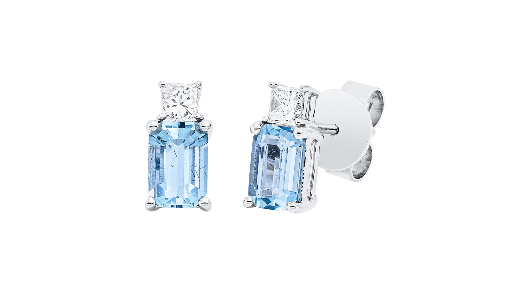 Brogle Classic aquamarine stud earrings