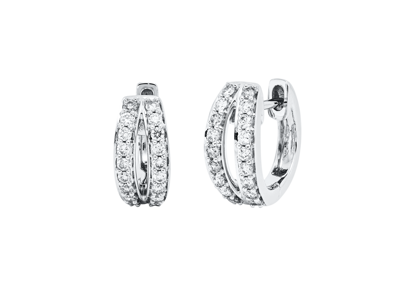 Brogle Classic diamond hoop earrings