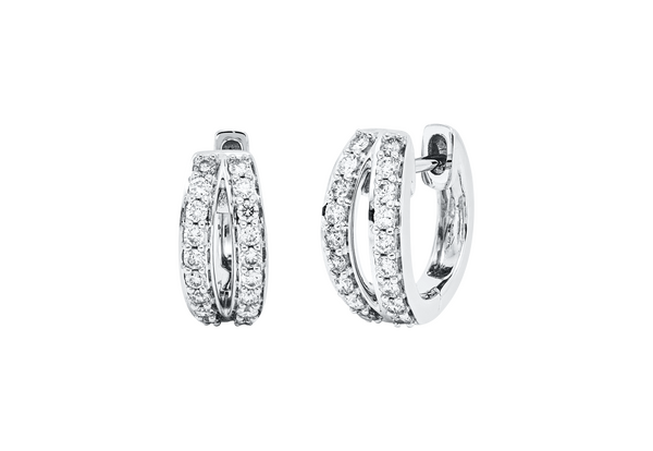 Brogle Classic diamond hoop earrings