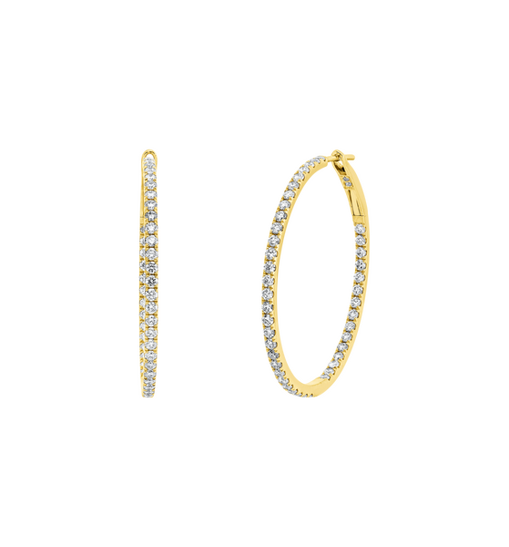 Brogle Classic diamond hoop earrings