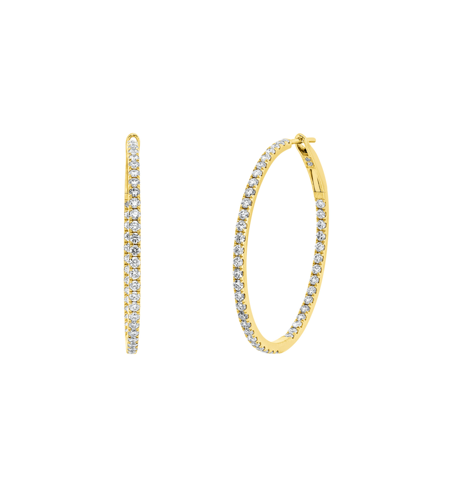 Brogle Classic diamond hoop earrings Brogle Classic diamond hoop earrings