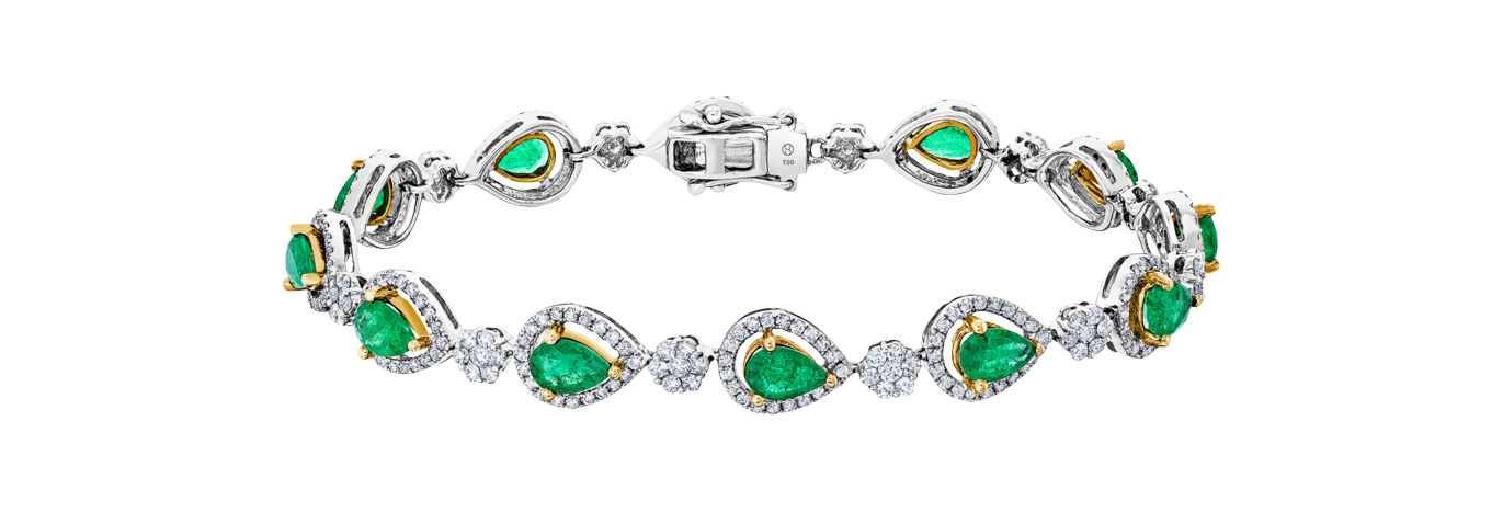 Brogle Selection bicolor emerald bracelet Brogle Selection bicolor emerald bracelet