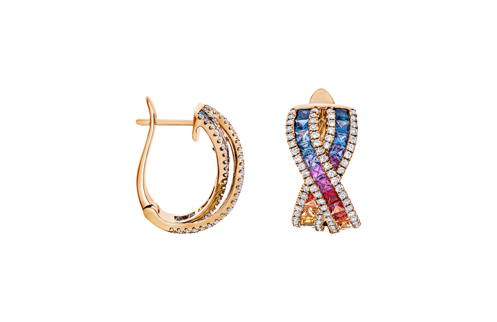 Brogle Selection sapphire hoop earrings Rainbow Brogle Selection sapphire hoop earrings Rainbow
