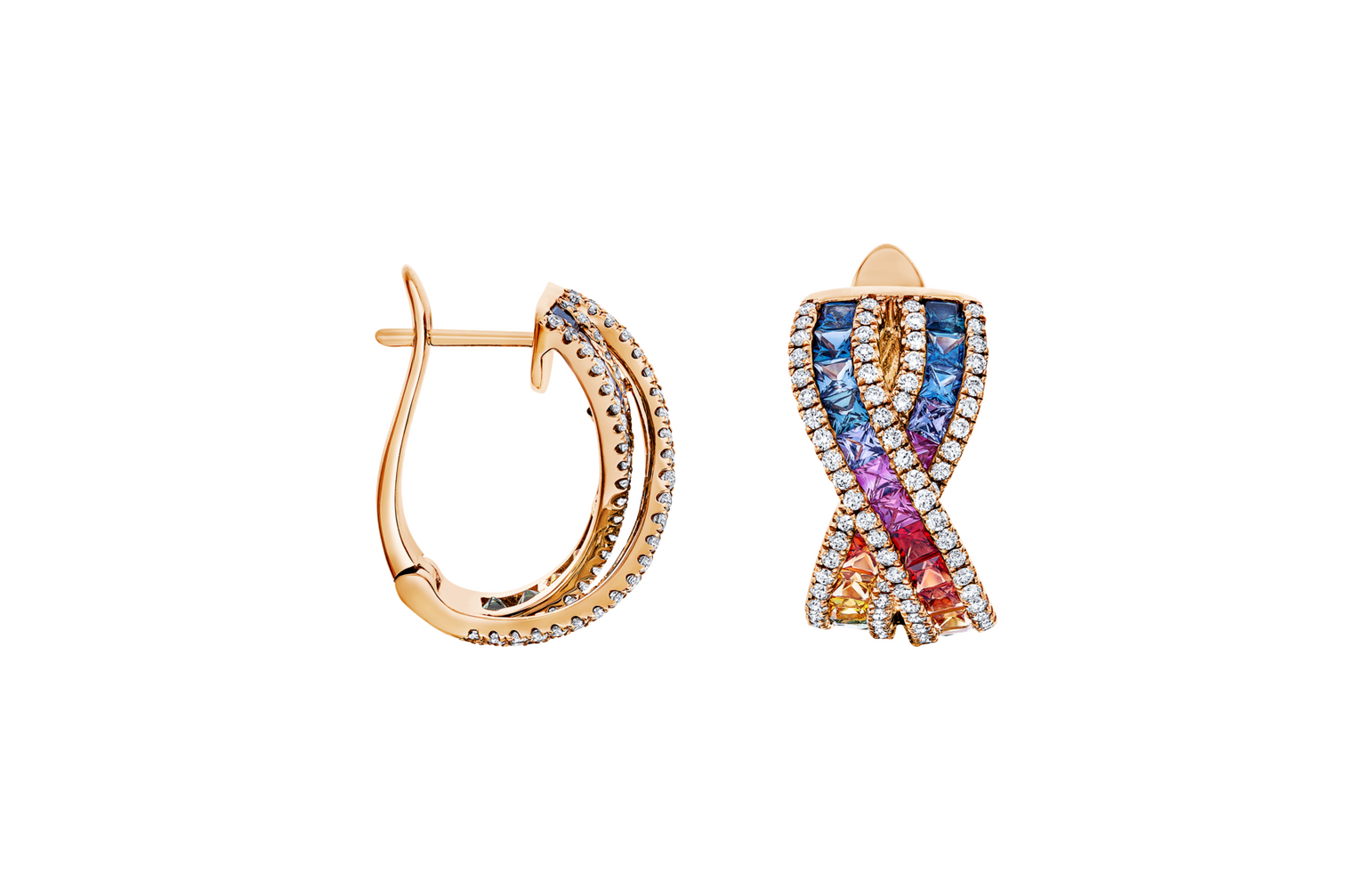 Brogle Selection sapphire hoop earrings Rainbow Brogle Selection sapphire hoop earrings Rainbow