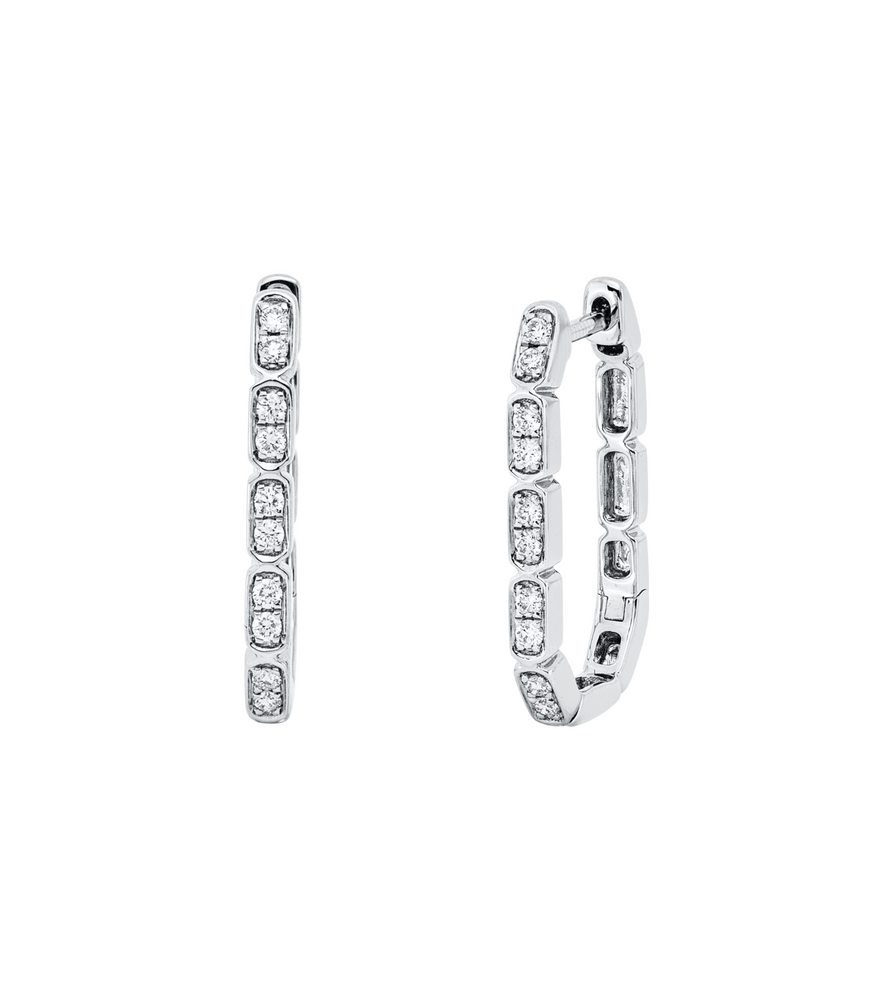 Brogle Classic diamond hoop earrings