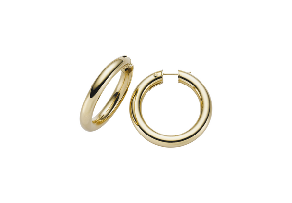 Brogle Classic gold hoop earrings 6mm Brogle Classic gold hoop earrings 6mm