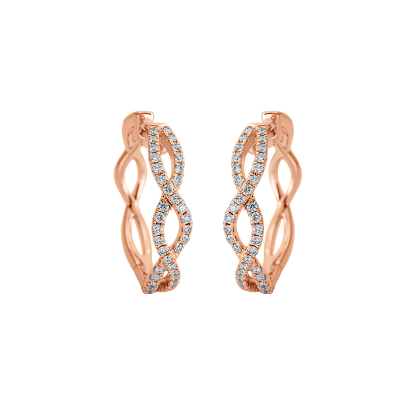 Brogle Selection Casual diamond hoop earrings