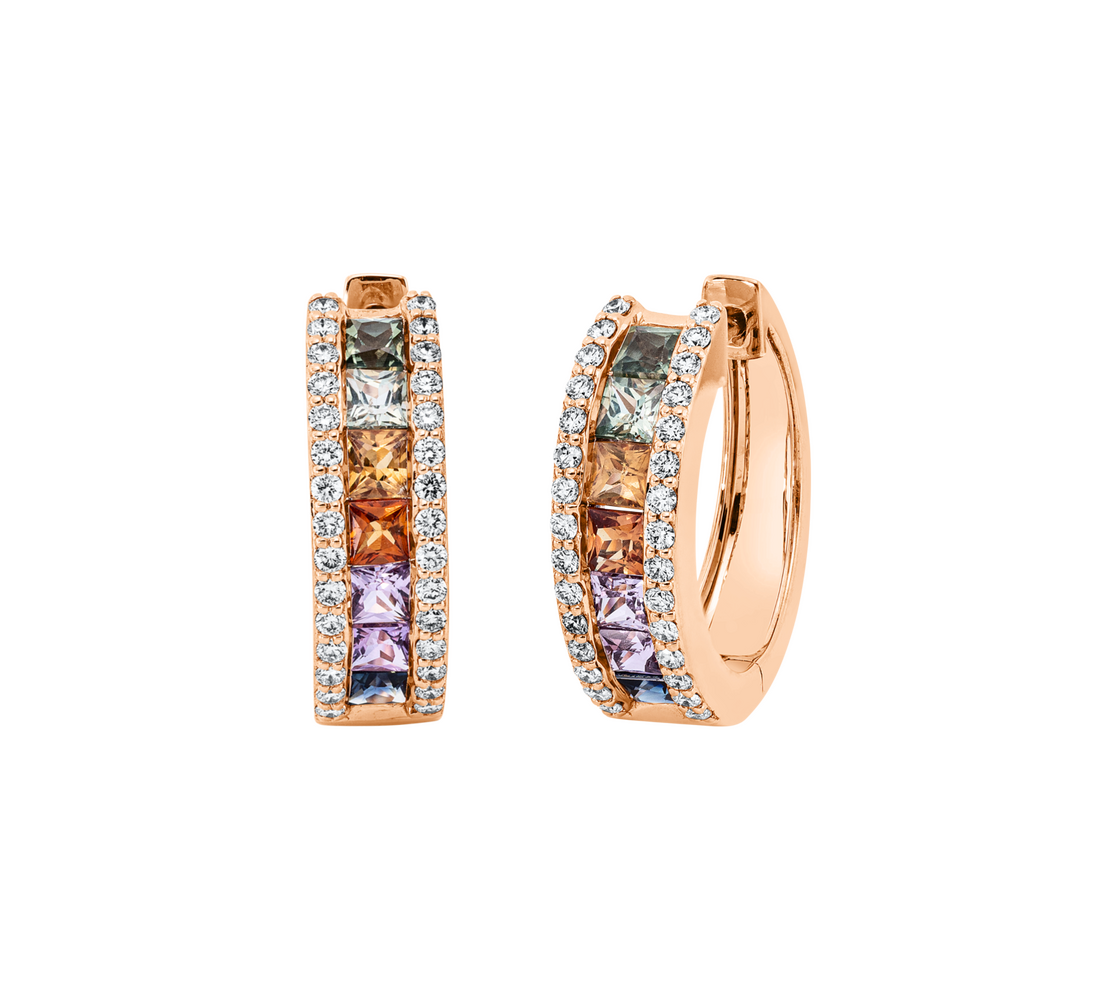 Brogle Classic sapphire hoop earrings Rainbow