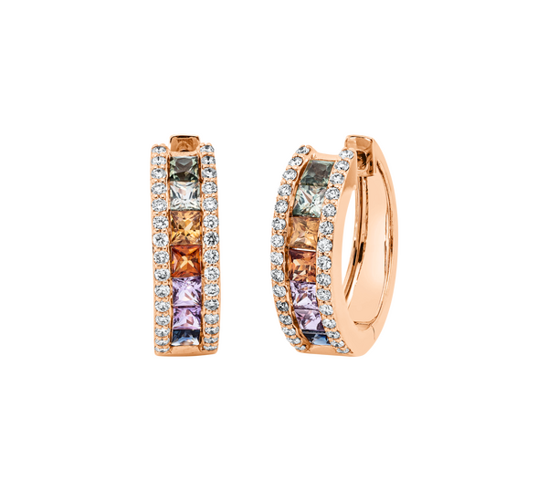 Brogle Classic sapphire hoop earrings Rainbow
