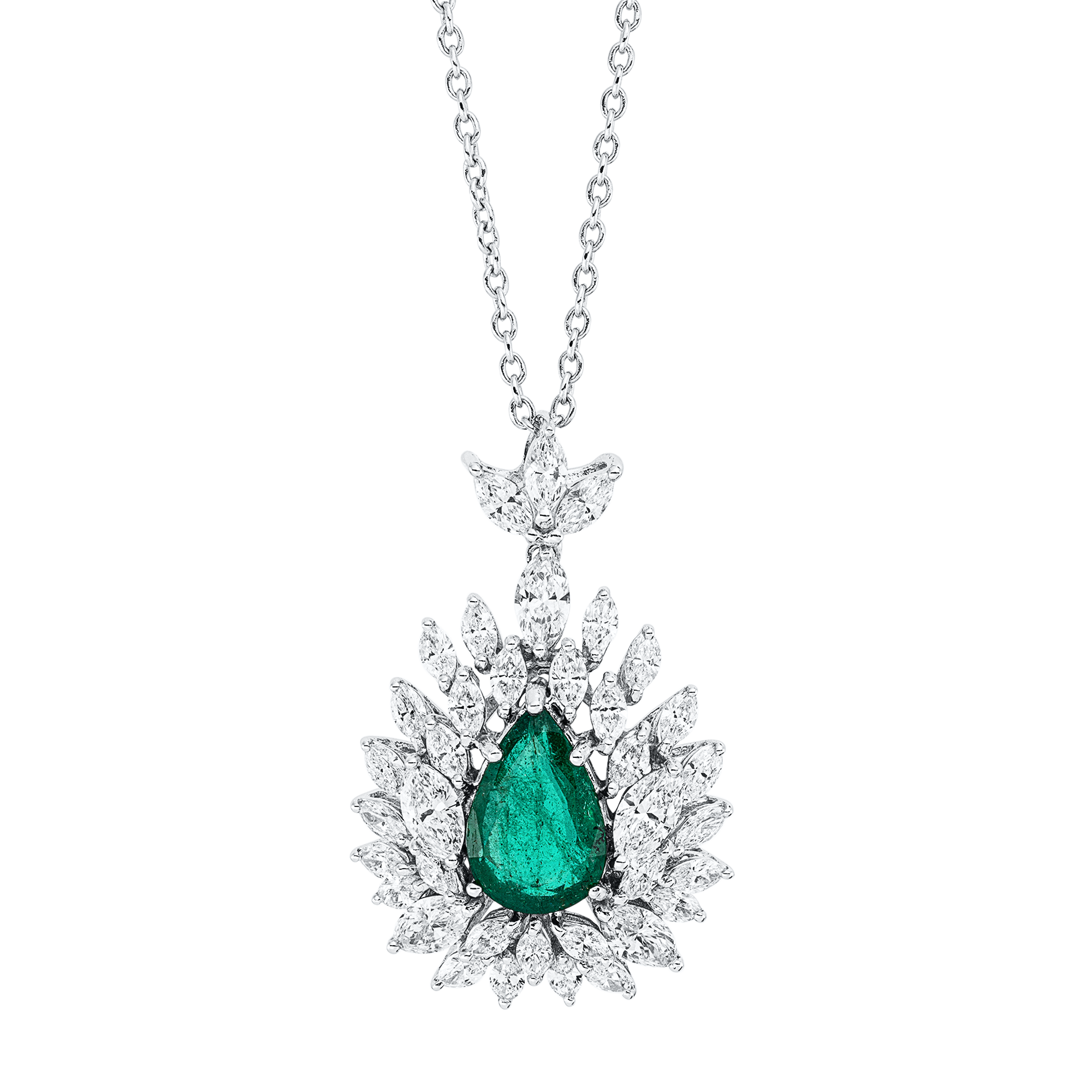 Brogle Selection necklace with emerald pendant Brogle Selection necklace with emerald pendant