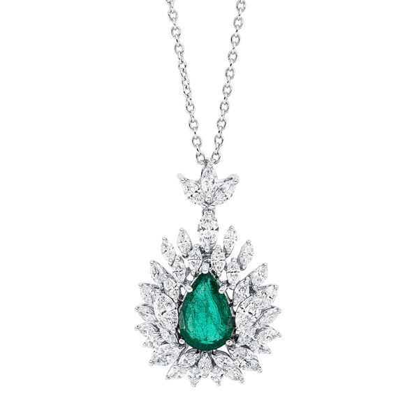 Brogle Selection necklace with emerald pendant Brogle Selection necklace with emerald pendant