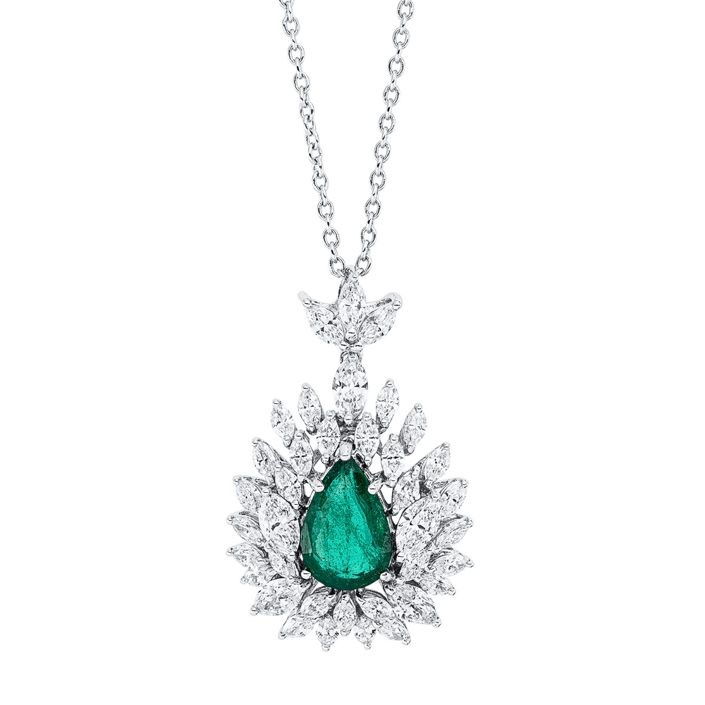Brogle Selection necklace with emerald pendant Brogle Selection necklace with emerald pendant