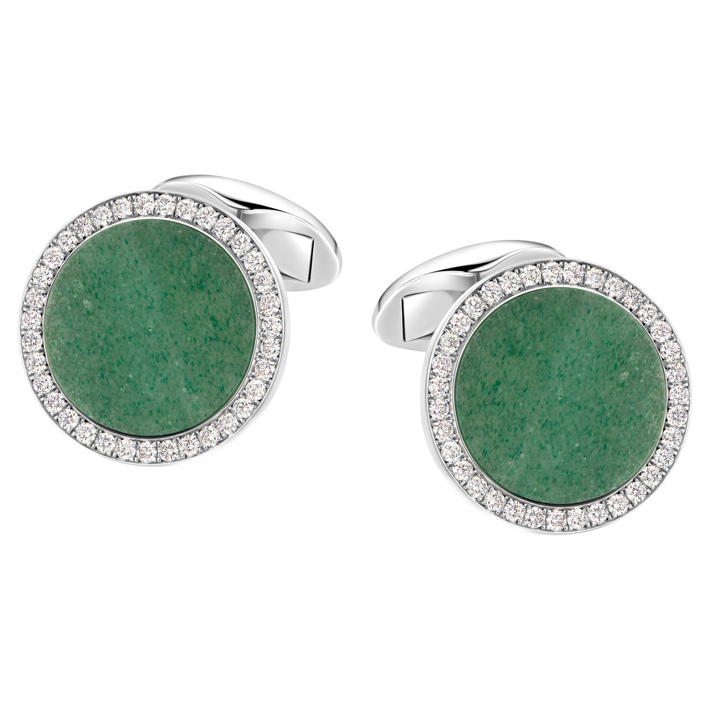 Brogle Classic cufflinks with aventurine Brogle Classic cufflinks with aventurine