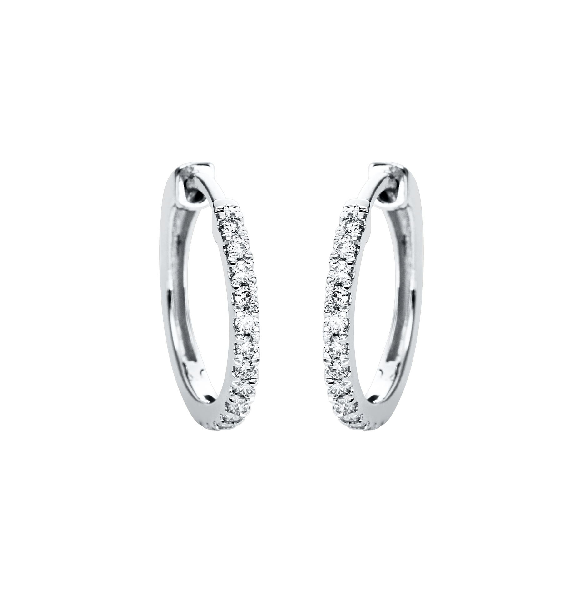 Brogle Classic diamond hoop earrings