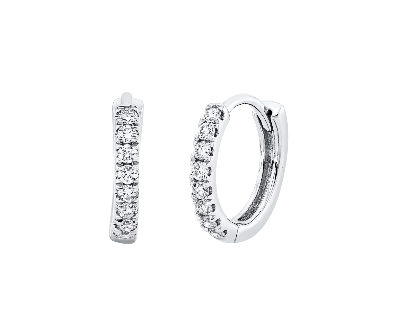 Brogle Classic diamond hoop earrings