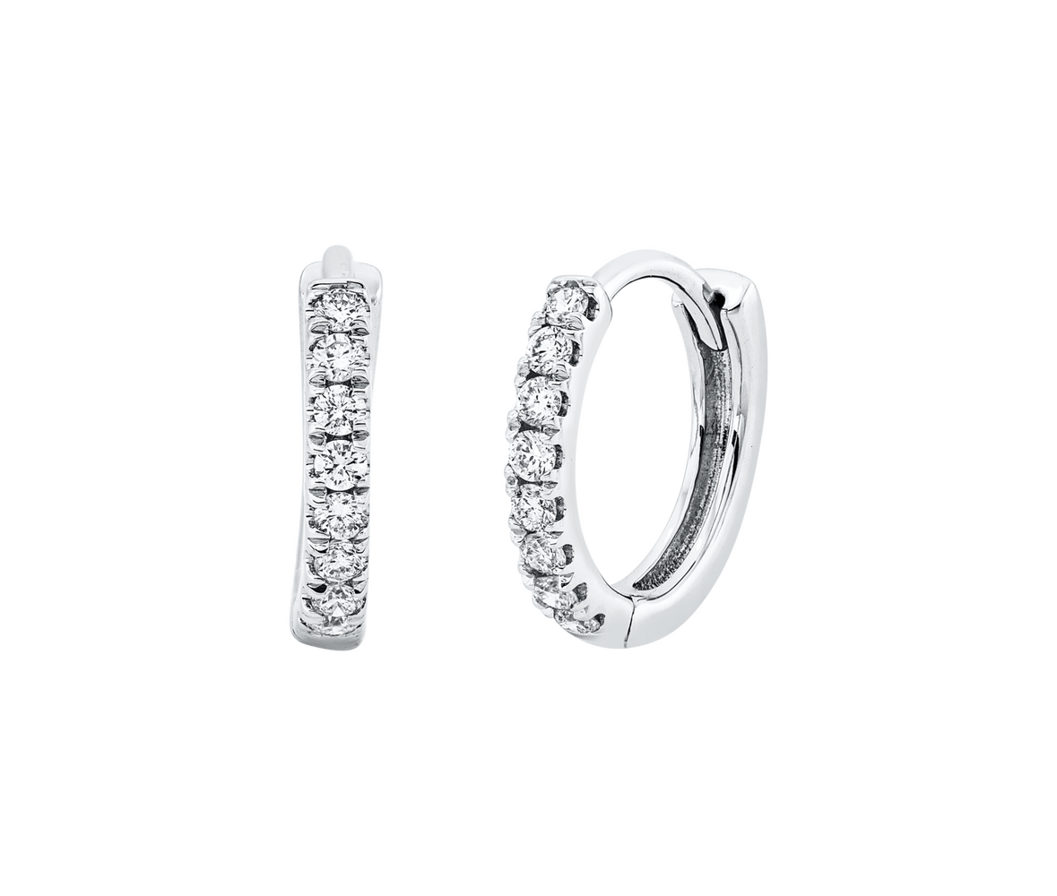 Brogle Classic diamond hoop earrings