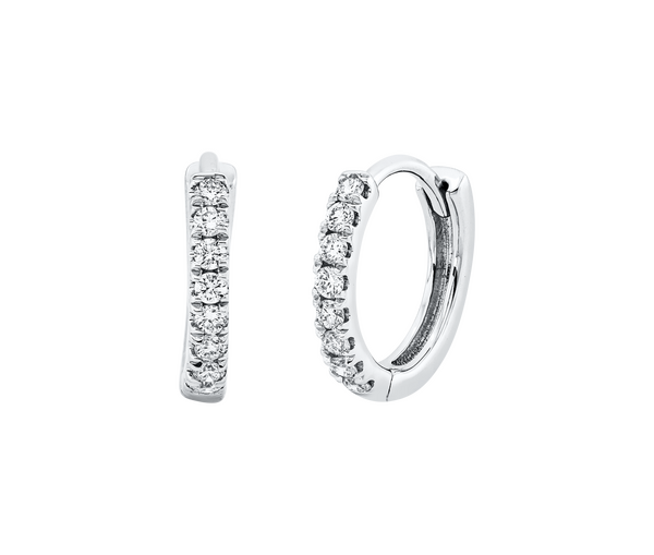 Brogle Classic diamond hoop earrings