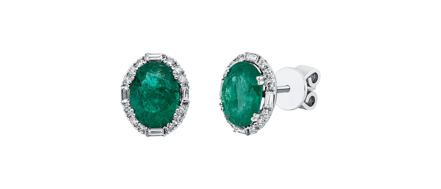 Brogle Classic emerald stud earrings